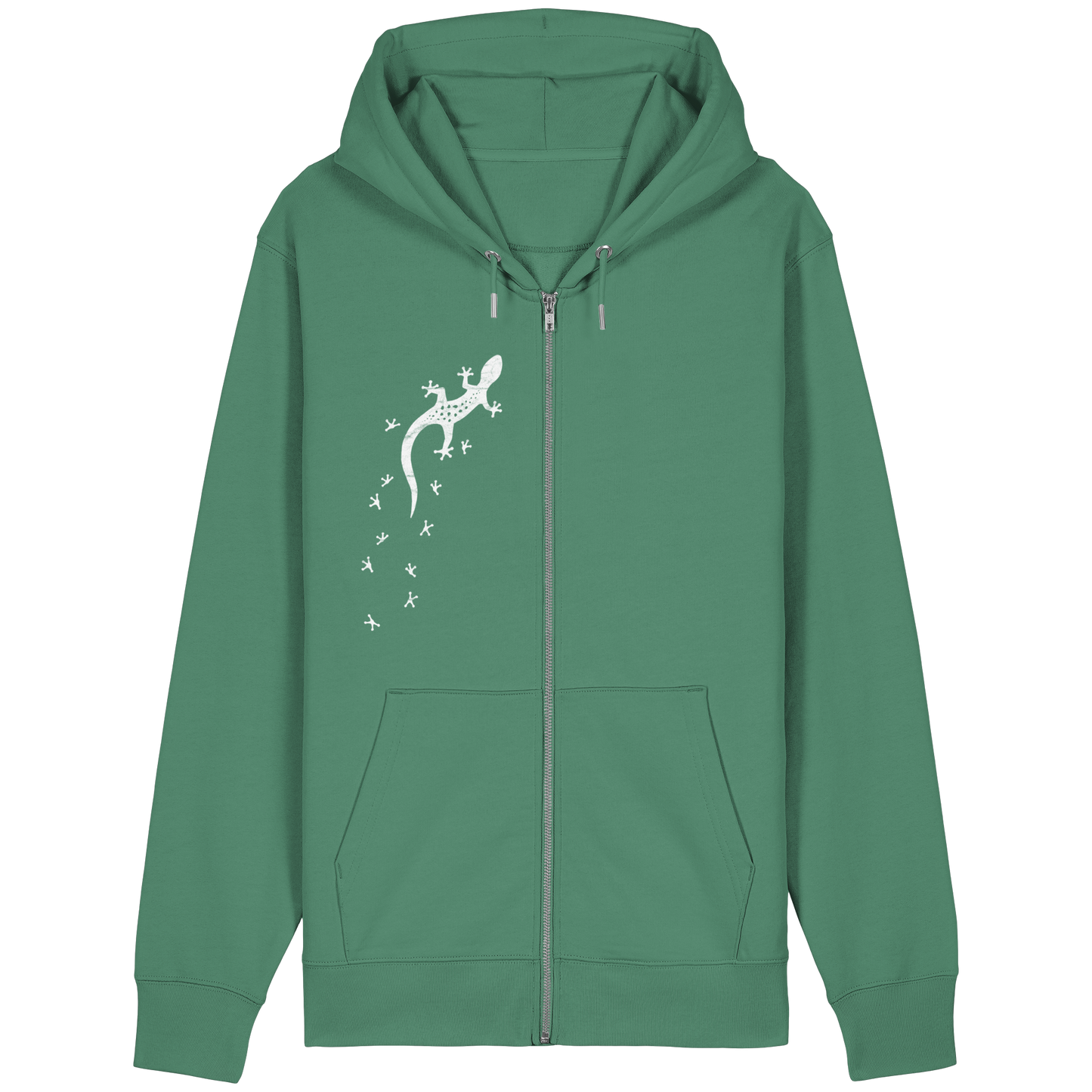 Gecko Eidechse Silhouette hell - Organic Relaxed Zipper