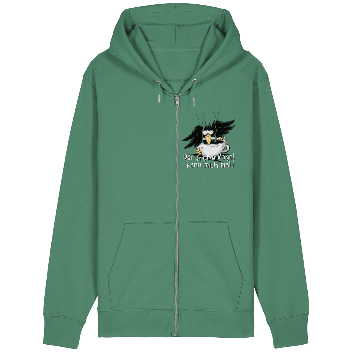 Der frühe Vogel kann mich mal | Kaffee Rabe - Organic Relaxed Zipper