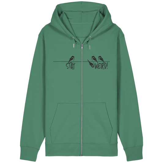 Stay Weird! Schräger Vogel Spatz - Organic Relaxed Zipper