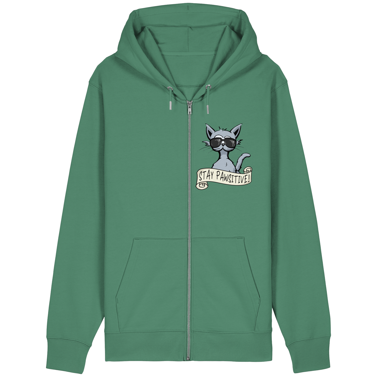 Stay Pawsitive Bleib lässig Hipster Katze - Organic Relaxed Zipper