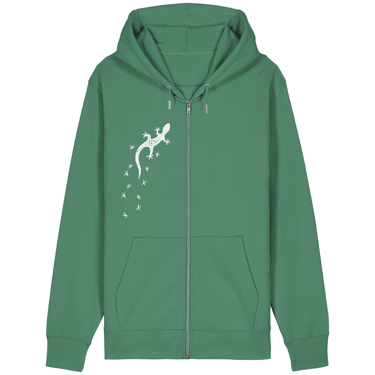 Gecko Eidechse Silhouette hell - Organic Relaxed Zipper