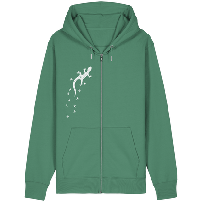 Gecko Eidechse Silhouette hell - Organic Relaxed Zipper