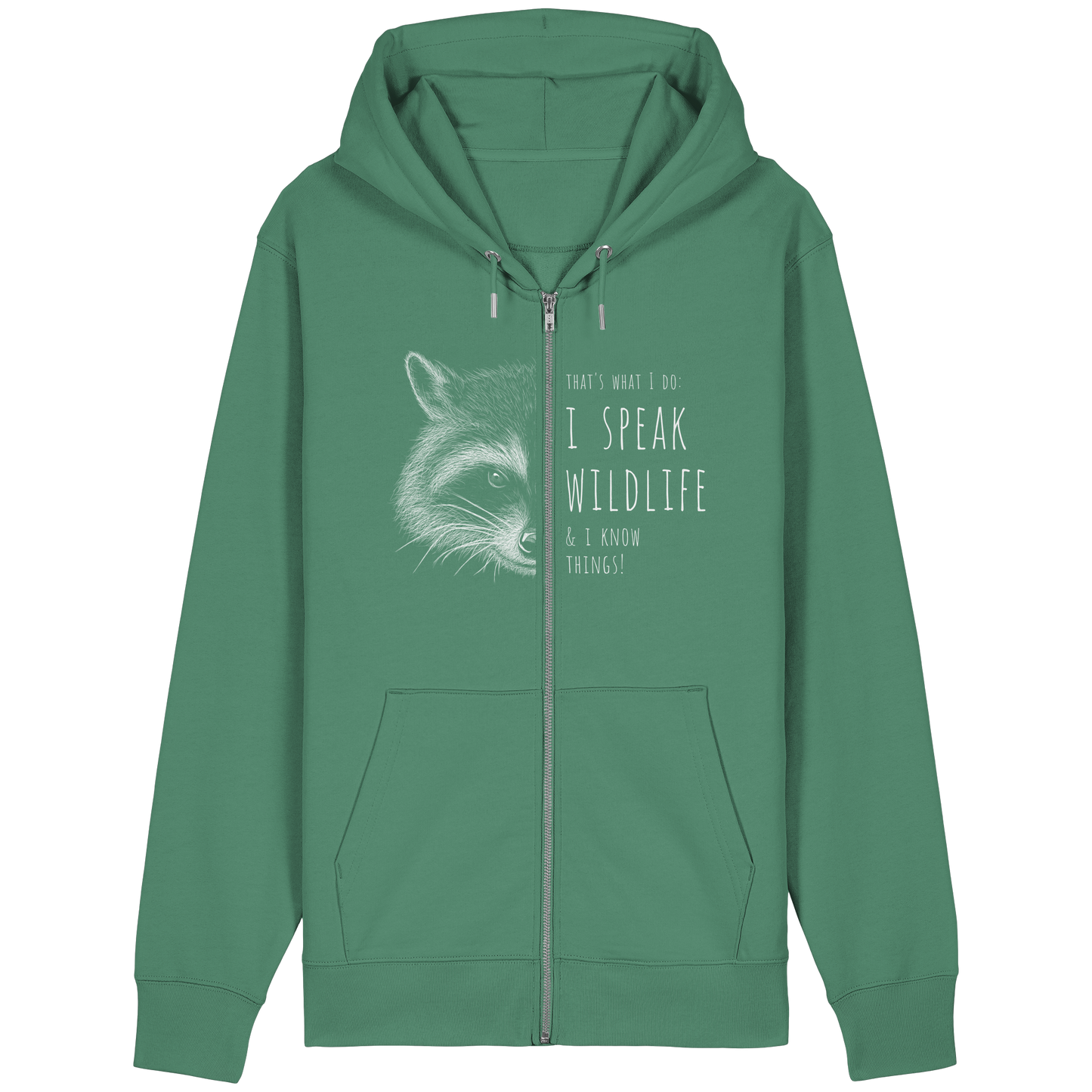 I Speak Wildlife And I Know Waschbär - Organic Relaxed Zipper
