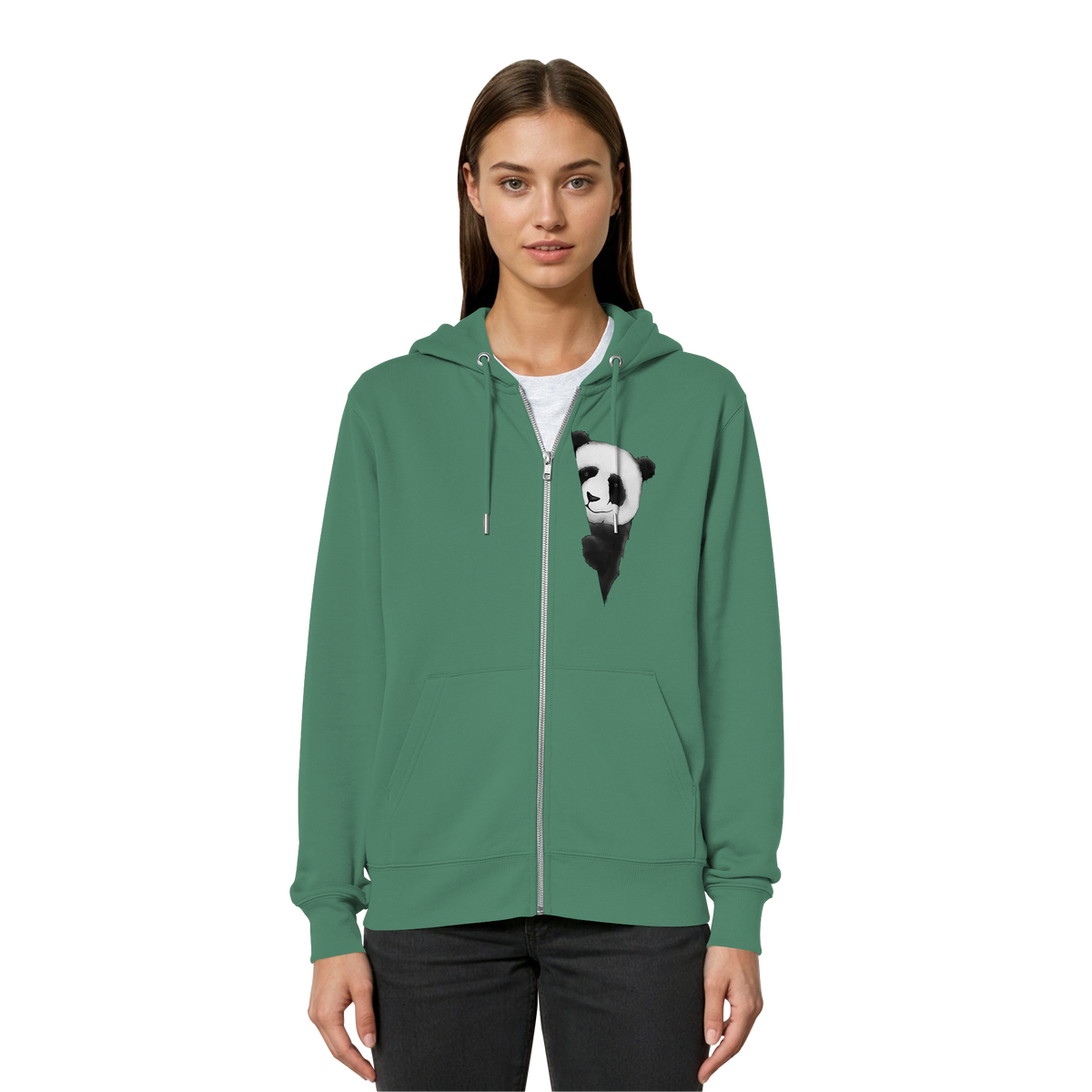 Panda Bär Illustration - Organic Relaxed Zipper