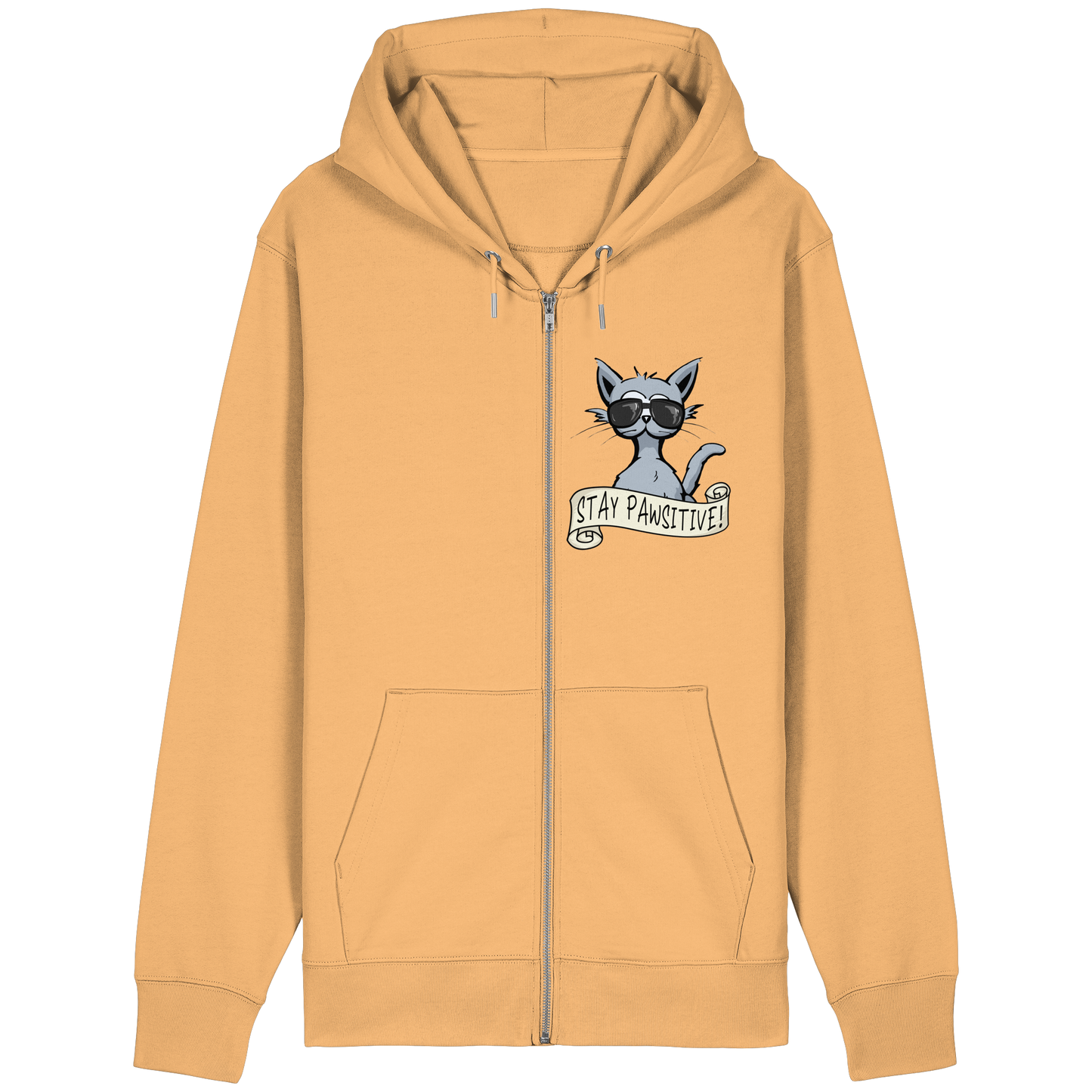 Stay Pawsitive Bleib lässig Hipster Katze - Organic Relaxed Zipper