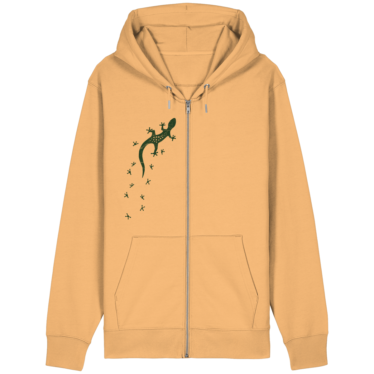 Gecko Eidechse Silhouette dunkel - Organic Relaxed Zipper