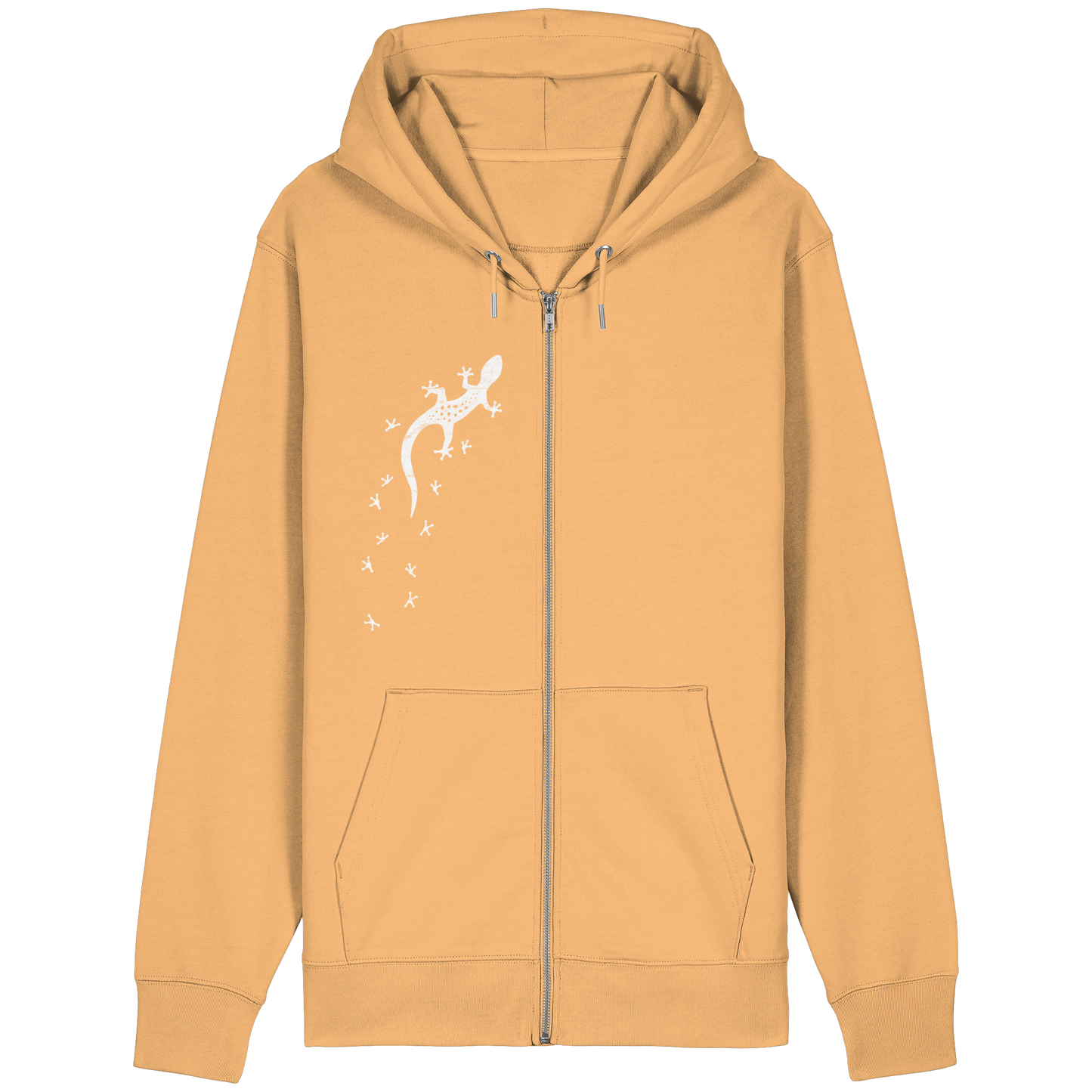 Gecko Eidechse Silhouette hell - Organic Relaxed Zipper