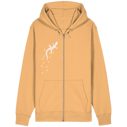 Gecko Eidechse Silhouette hell - Organic Relaxed Zipper