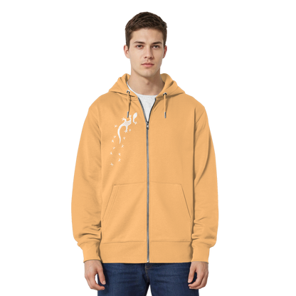 Gecko Eidechse Silhouette hell - Organic Relaxed Zipper