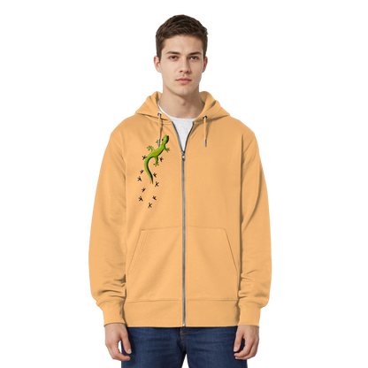Kletternder Gecko mit Spuren - Organic Relaxed Zipper