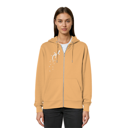 Gecko Eidechse Silhouette hell - Organic Relaxed Zipper