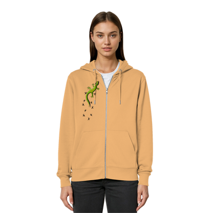 Kletternder Gecko mit Spuren - Organic Relaxed Zipper