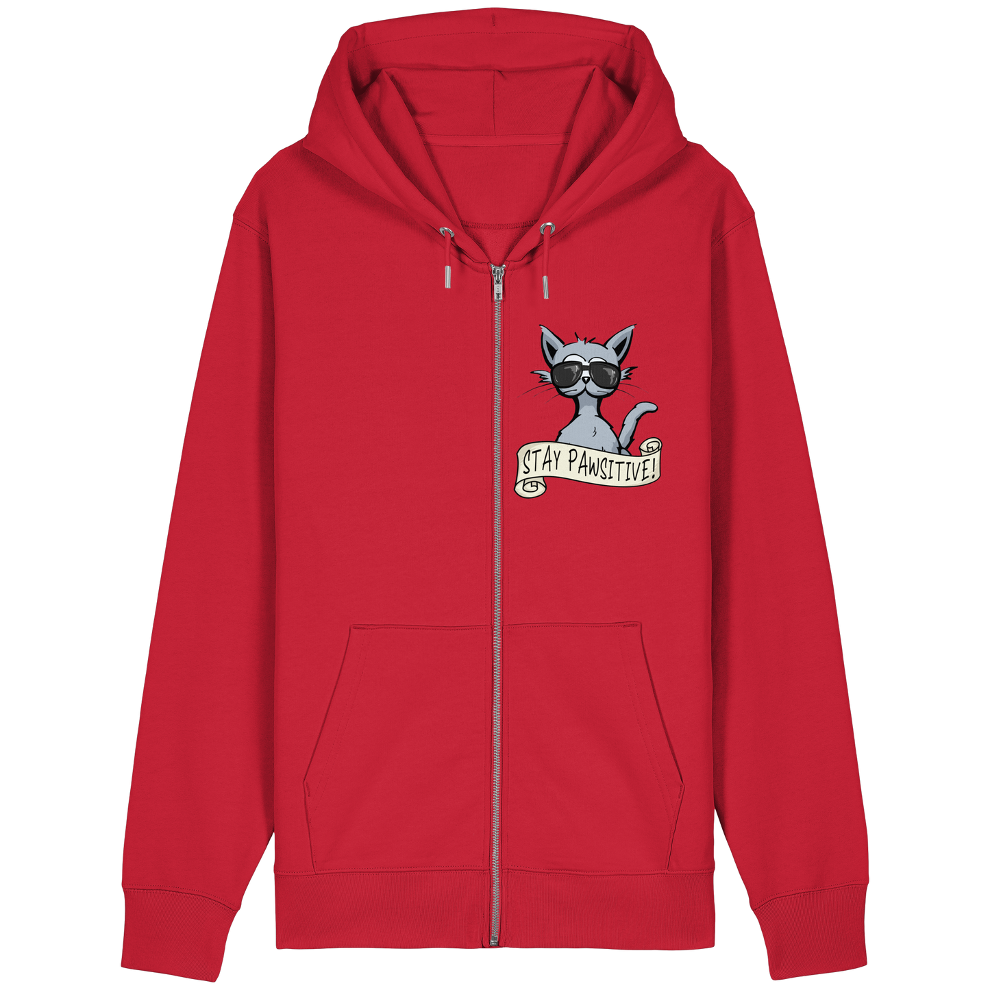 Stay Pawsitive Bleib lässig Hipster Katze - Organic Relaxed Zipper
