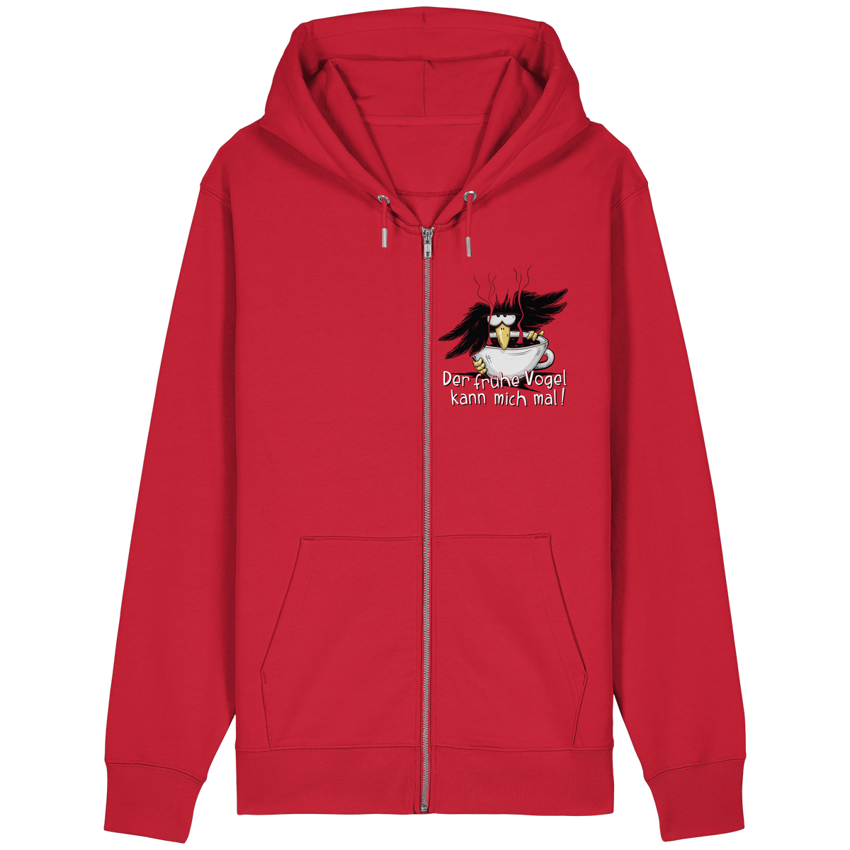 Der frühe Vogel kann mich mal | Kaffee Rabe - Organic Relaxed Zipper