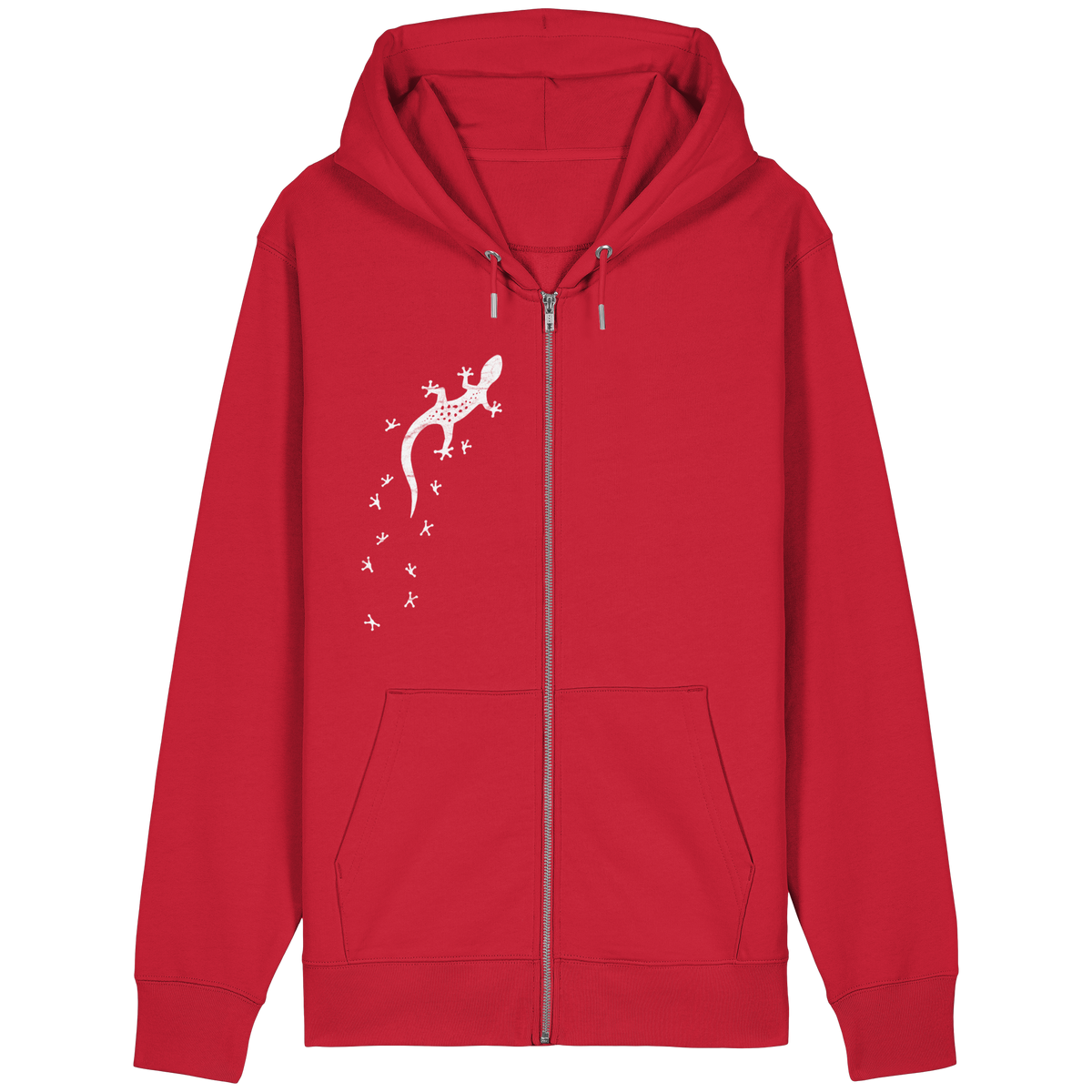 Gecko Eidechse Silhouette hell - Organic Relaxed Zipper