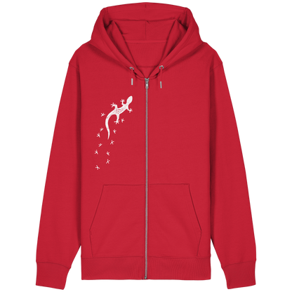 Gecko Eidechse Silhouette hell - Organic Relaxed Zipper
