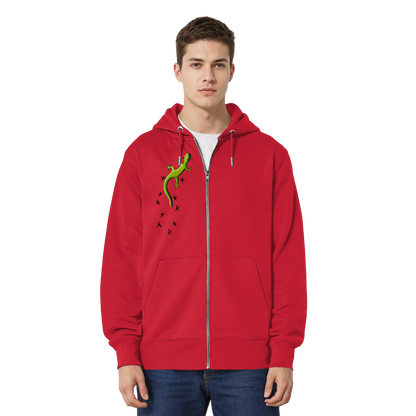 Kletternder Gecko mit Spuren - Organic Relaxed Zipper