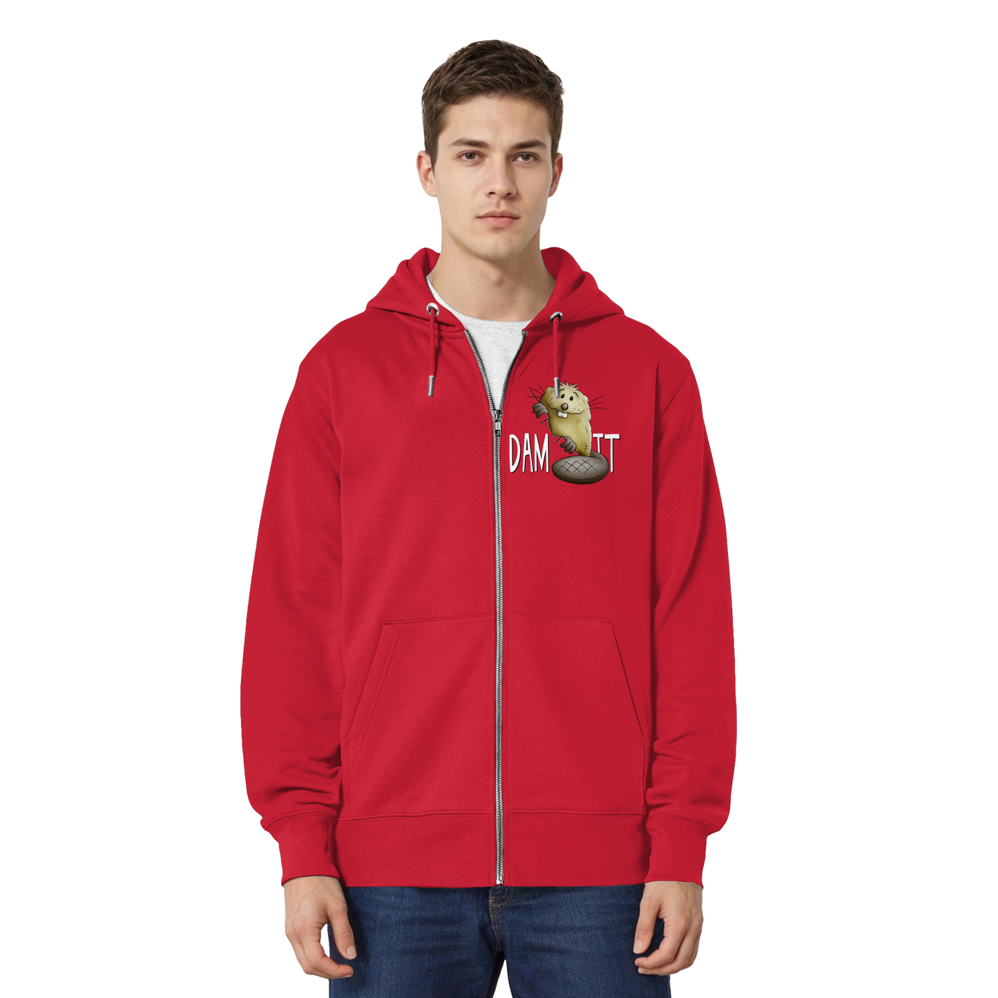 Dam It Verdammt Lustiger Biber - Organic Relaxed Zipper