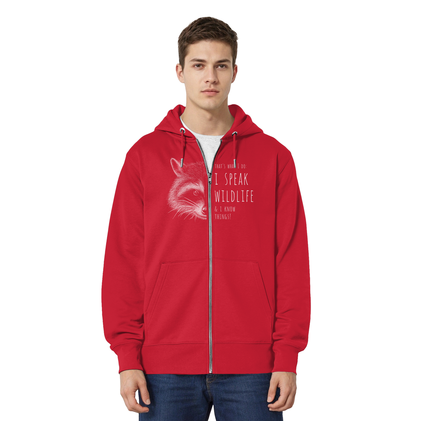 I Speak Wildlife And I Know Waschbär - Organic Relaxed Zipper
