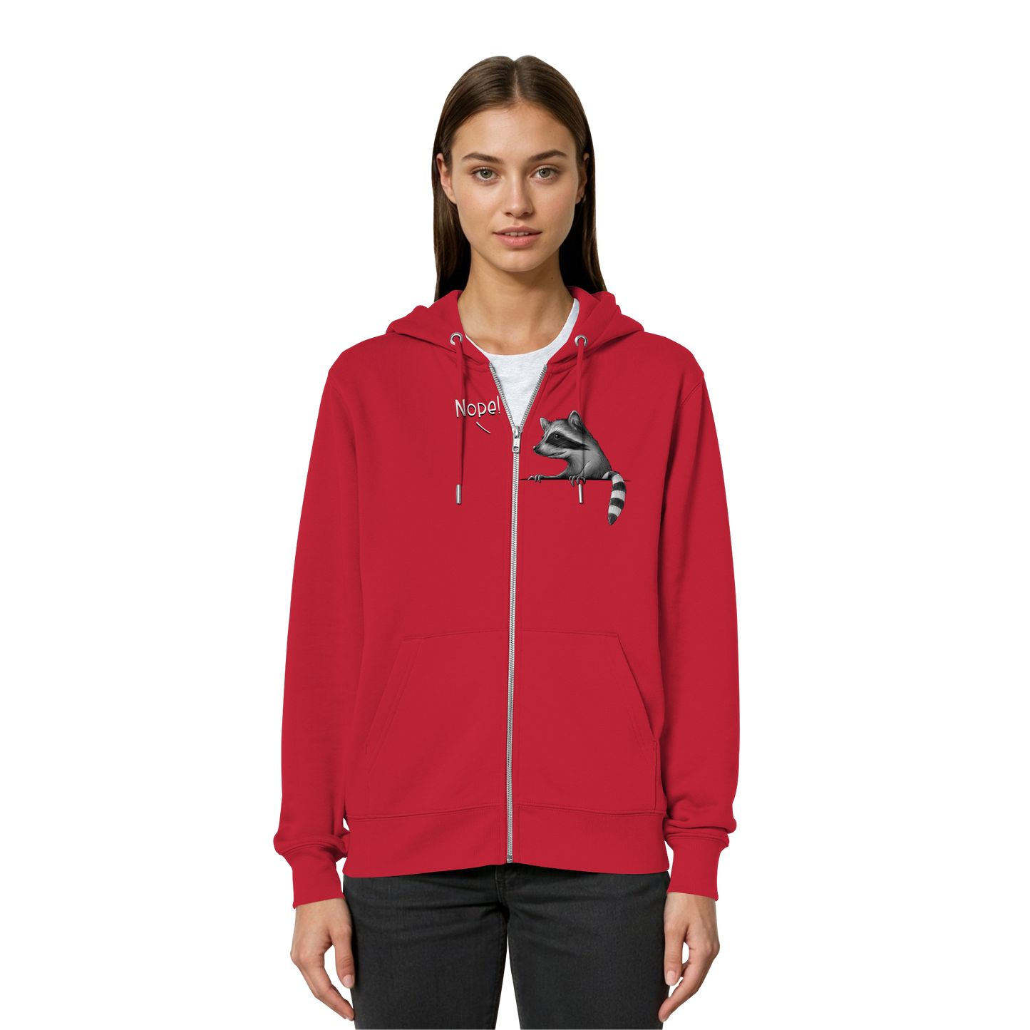 Nope! Frecher verwegener Waschbär - Organic Relaxed Zipper