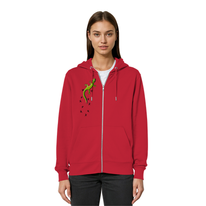 Kletternder Gecko mit Spuren - Organic Relaxed Zipper