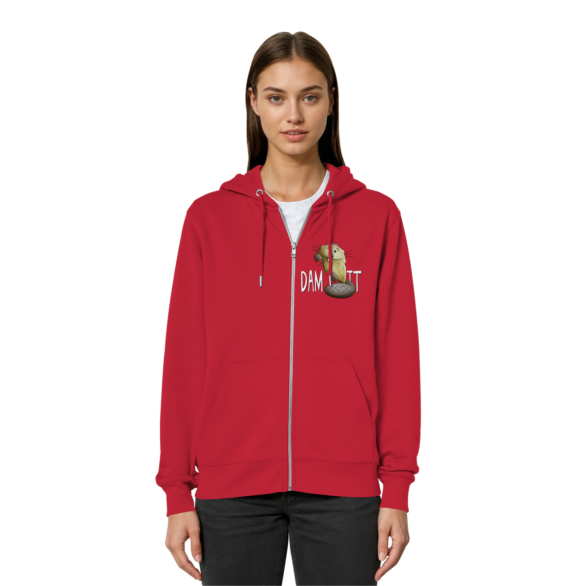 Dam It Verdammt Lustiger Biber - Organic Relaxed Zipper