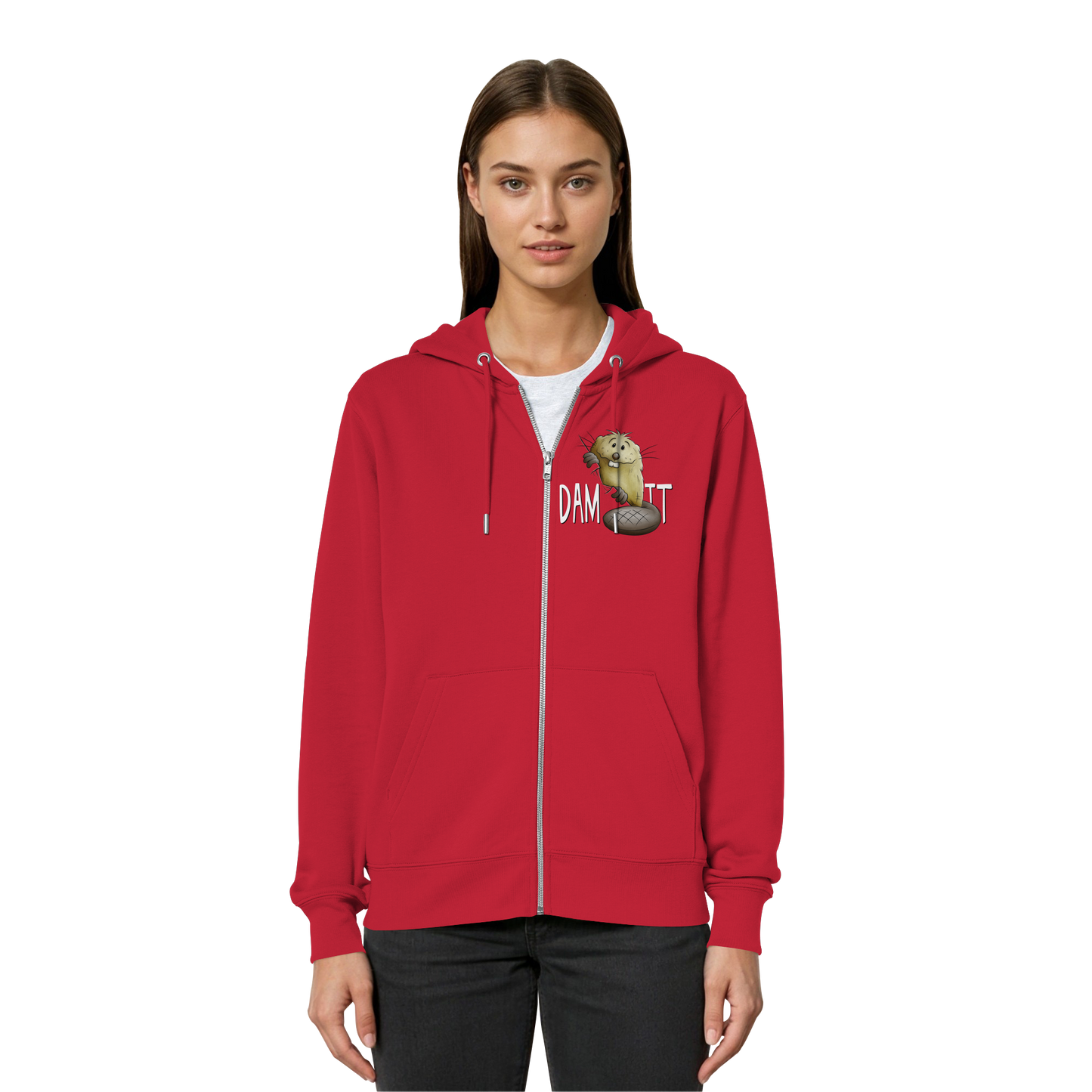 Dam It Verdammt Lustiger Biber - Organic Relaxed Zipper