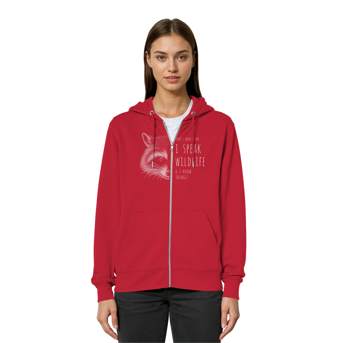 I Speak Wildlife And I Know Waschbär - Organic Relaxed Zipper