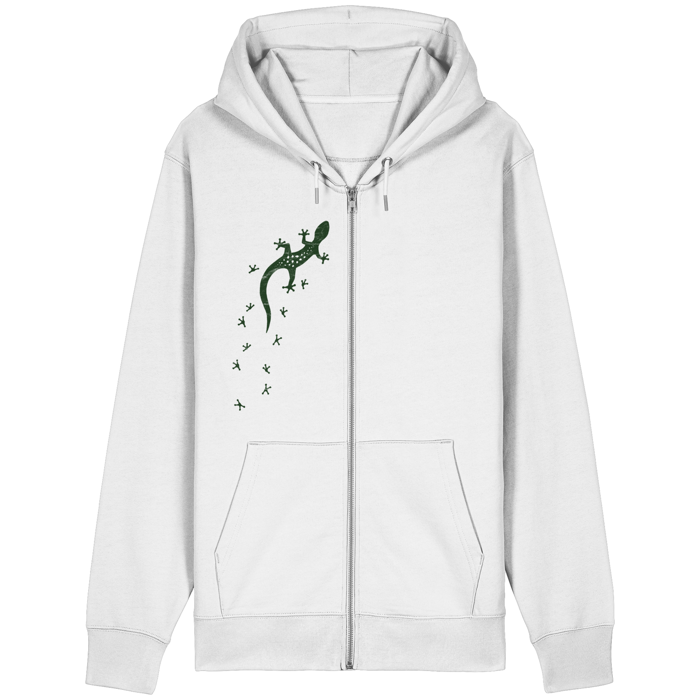 Gecko Eidechse Silhouette dunkel - Organic Relaxed Zipper