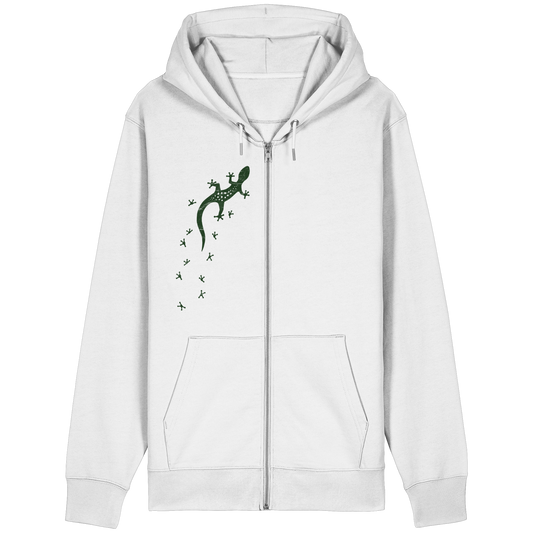 Gecko Eidechse Silhouette dunkel - Organic Relaxed Zipper