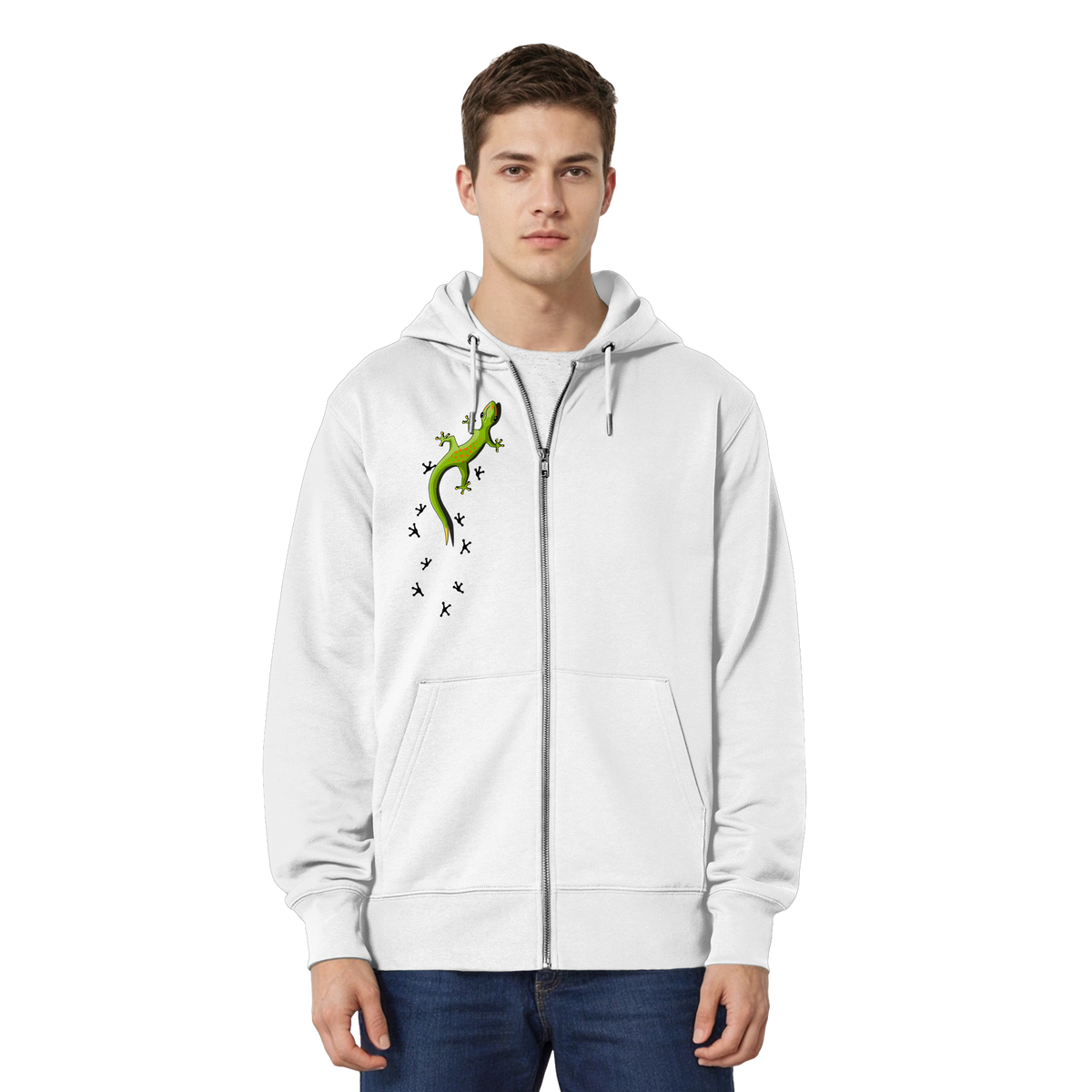 Kletternder Gecko mit Spuren - Organic Relaxed Zipper