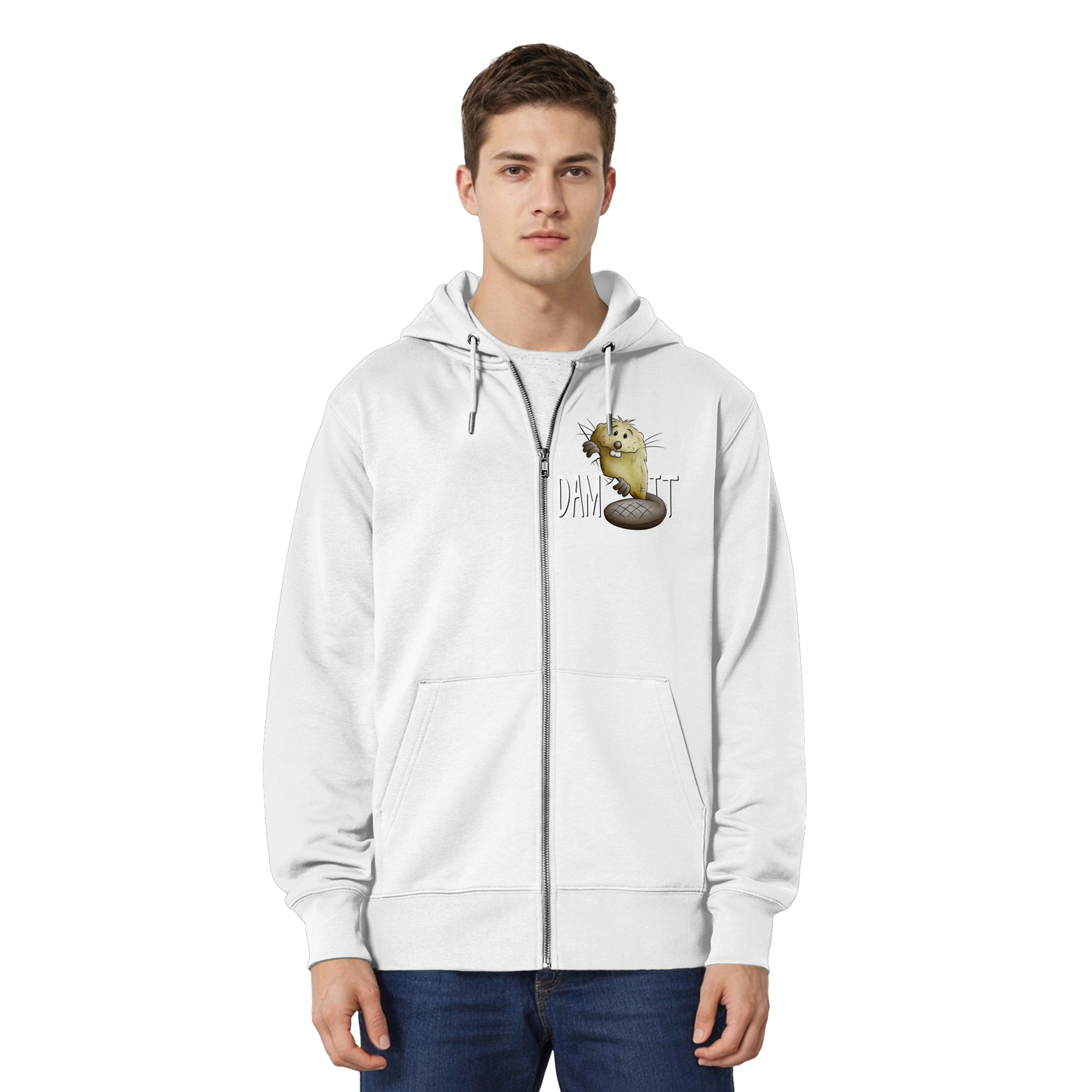 Dam It Verdammt Lustiger Biber - Organic Relaxed Zipper