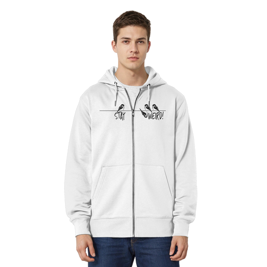 Stay Weird! Schräger Vogel Spatz - Organic Relaxed Zipper