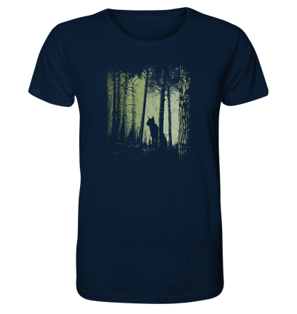 Luchs Wildkatze im Zwielicht Wald - Organic Shirt