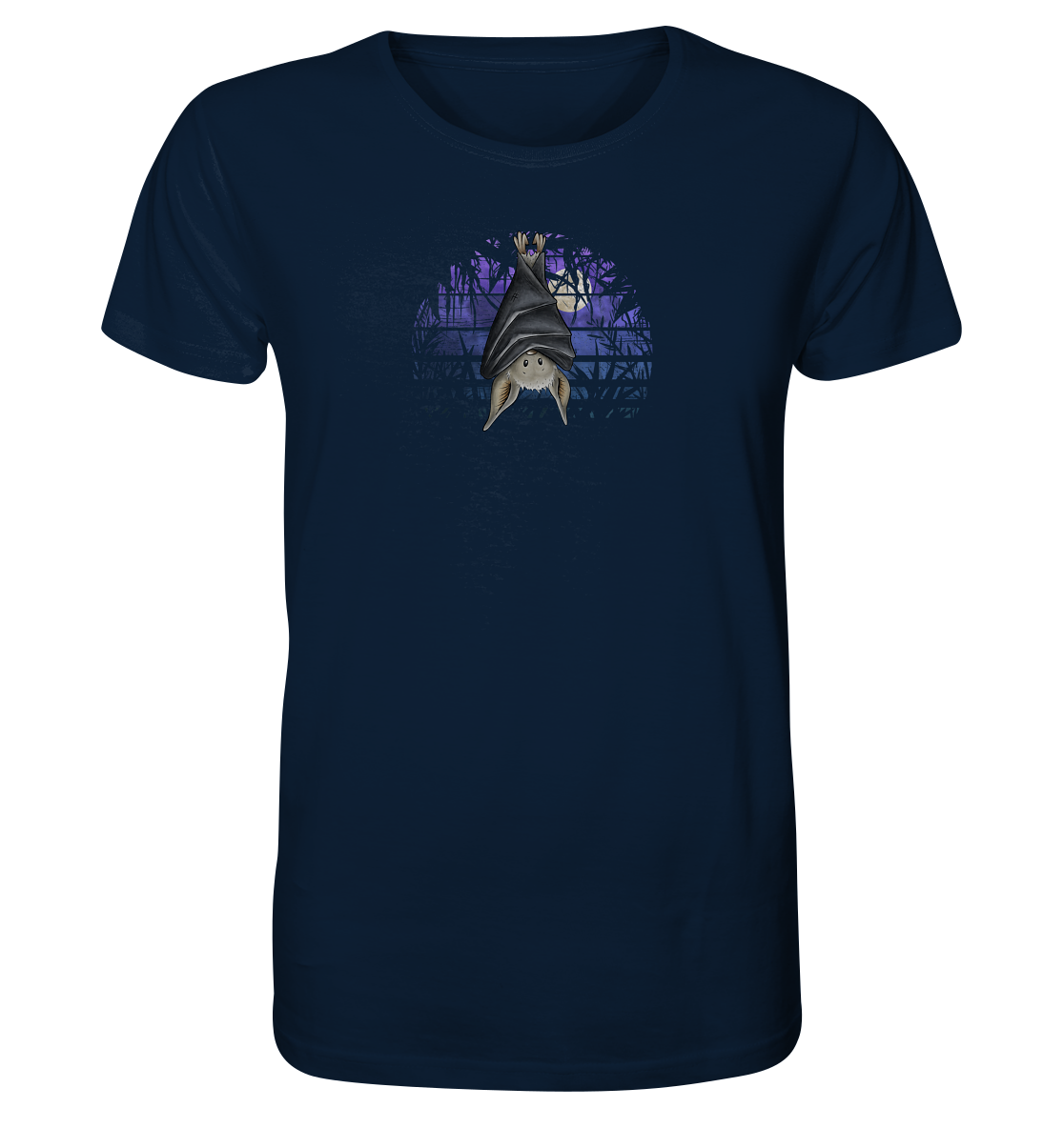 Fledermaus in blauer Nacht - Organic Shirt