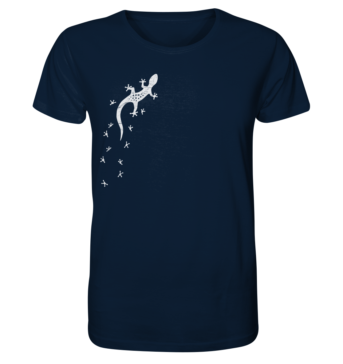Gecko Eidechse Silhouette hell - Organic Shirt
