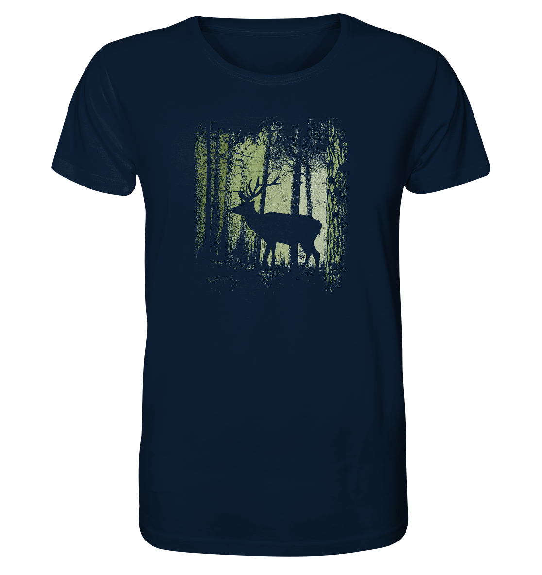 Hirsch im Zwielicht Wald - Organic Shirt