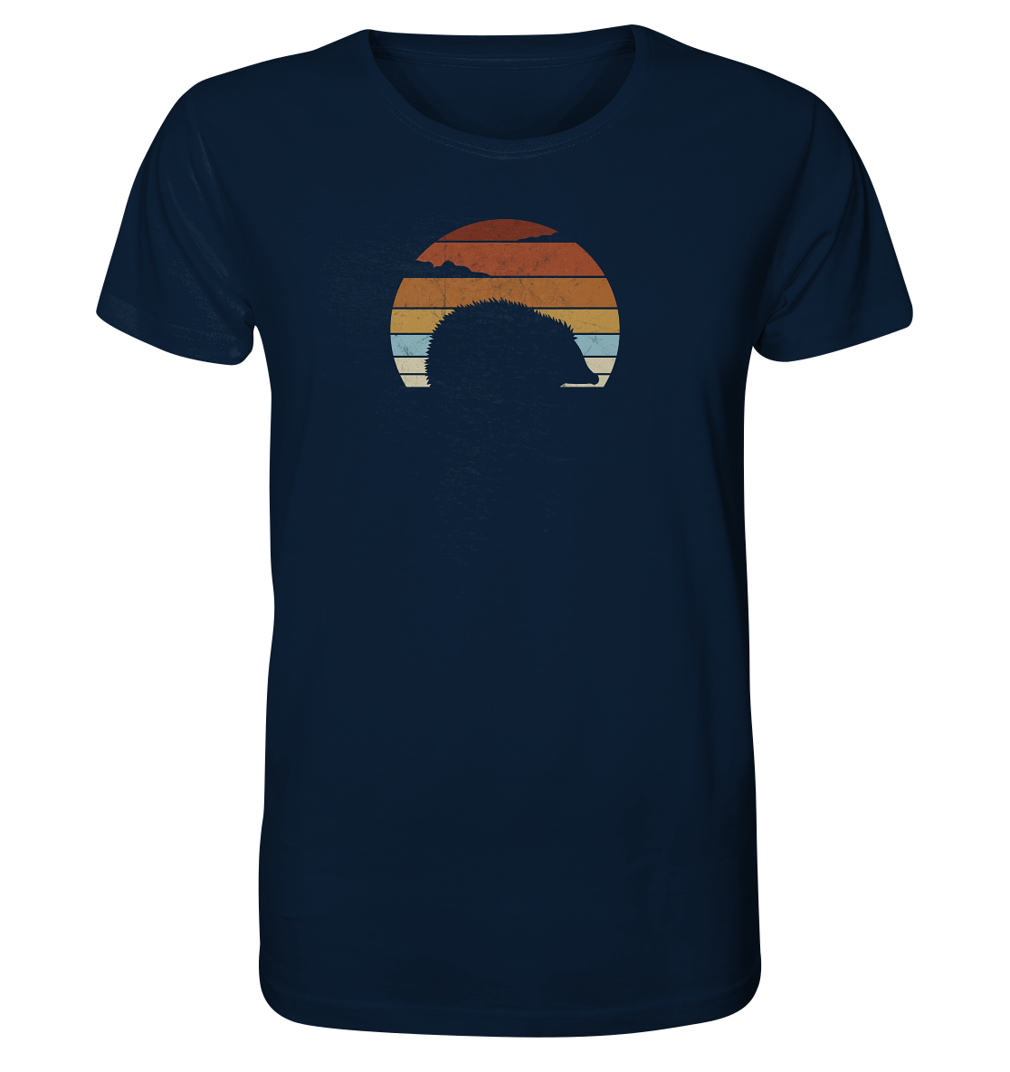 Retro Igel Silhouette im Sonnenuntergang - Organic Shirt