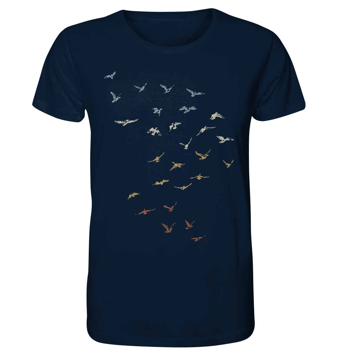 Retro Vogel Schwarm - Organic Shirt