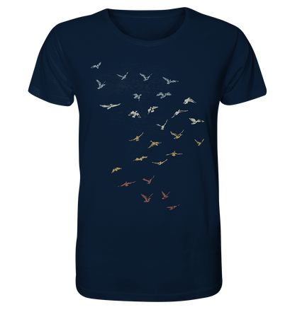 Retro Vogel Schwarm - Organic Shirt