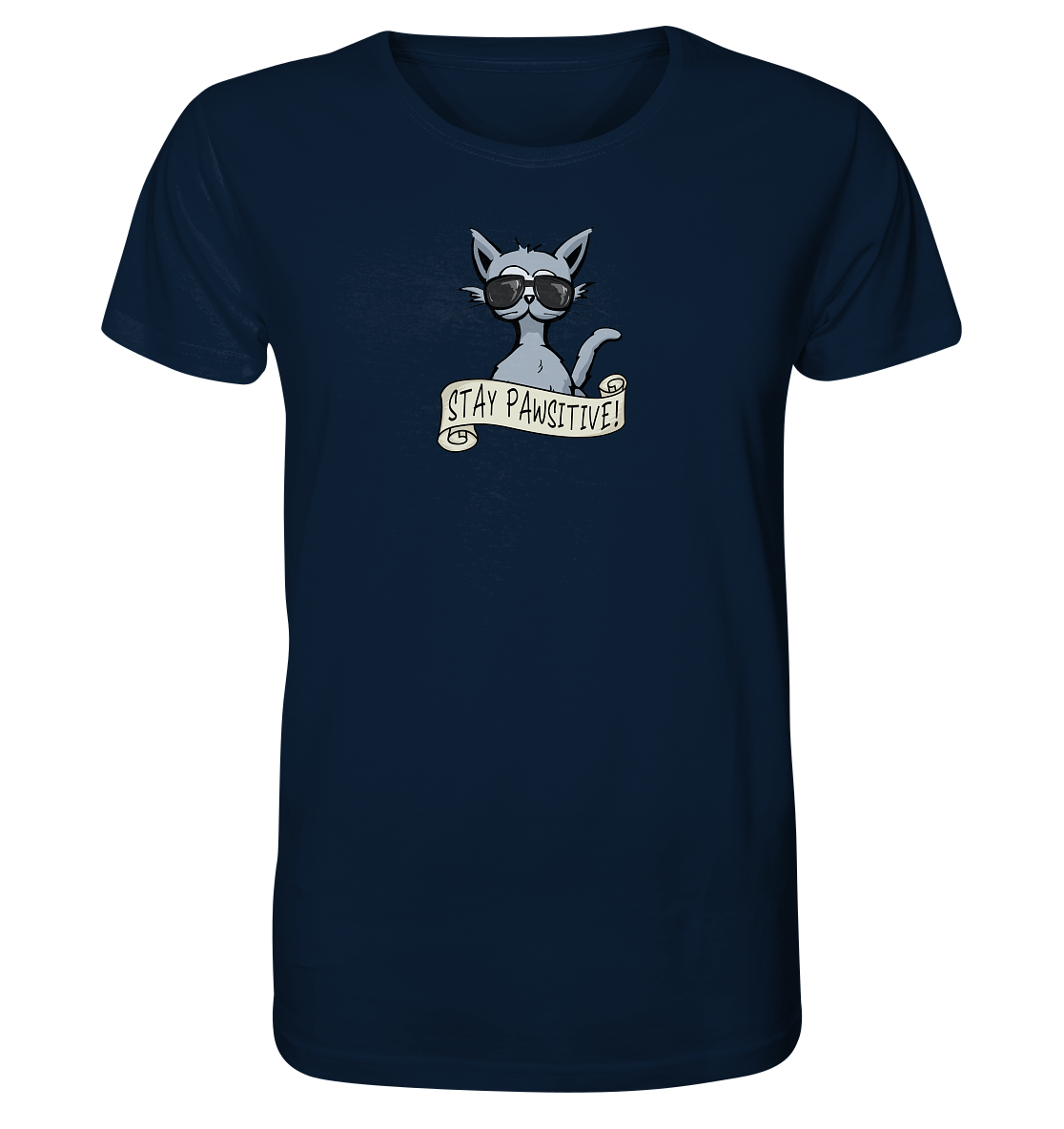 Stay Pawsitive Bleib lässig Hipster Katze - Organic Shirt