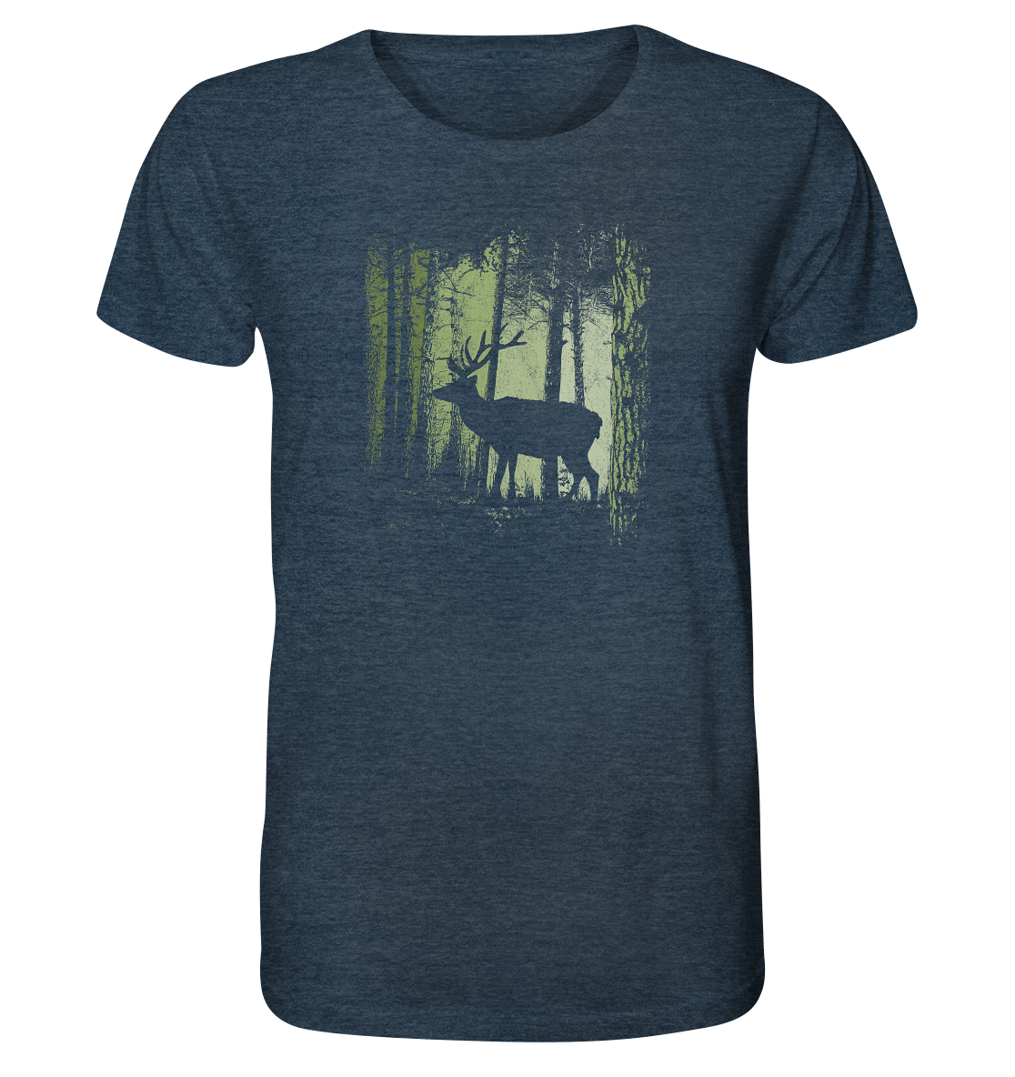 Hirsch im Zwielicht Wald - Organic Shirt