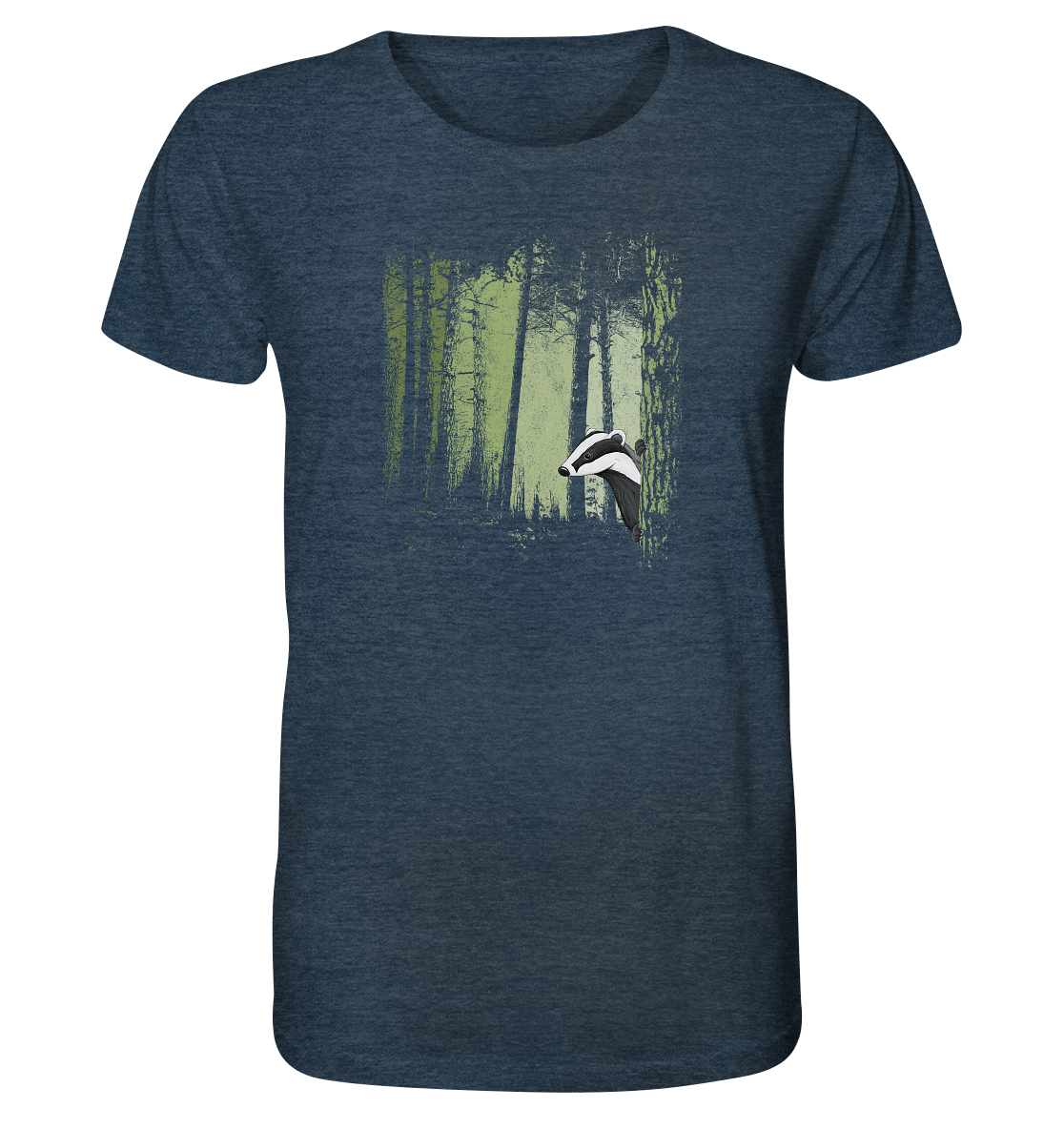 frecher Dachs im Zwielicht Wald - Organic Shirt