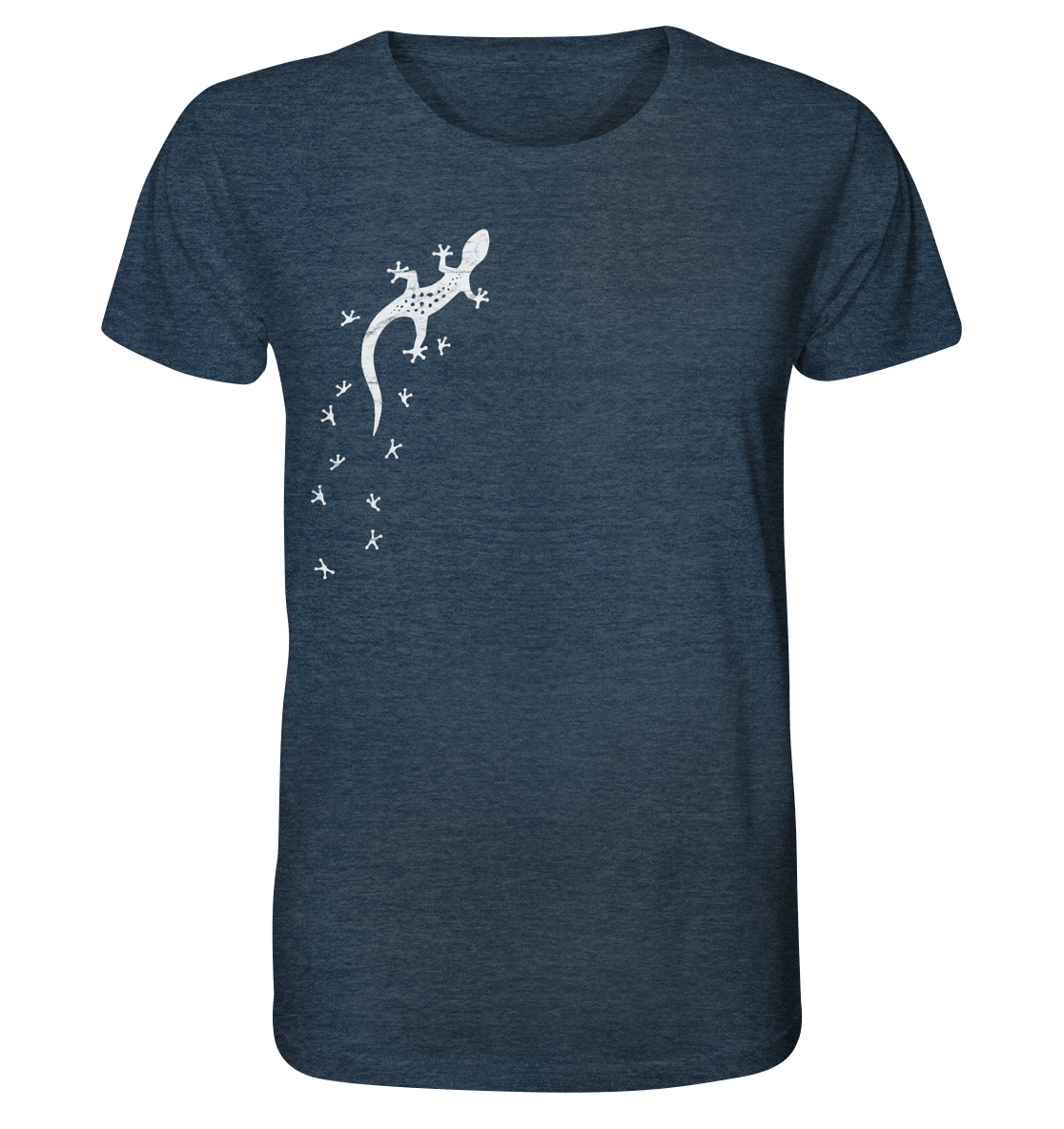 Gecko Eidechse Silhouette hell - Organic Shirt