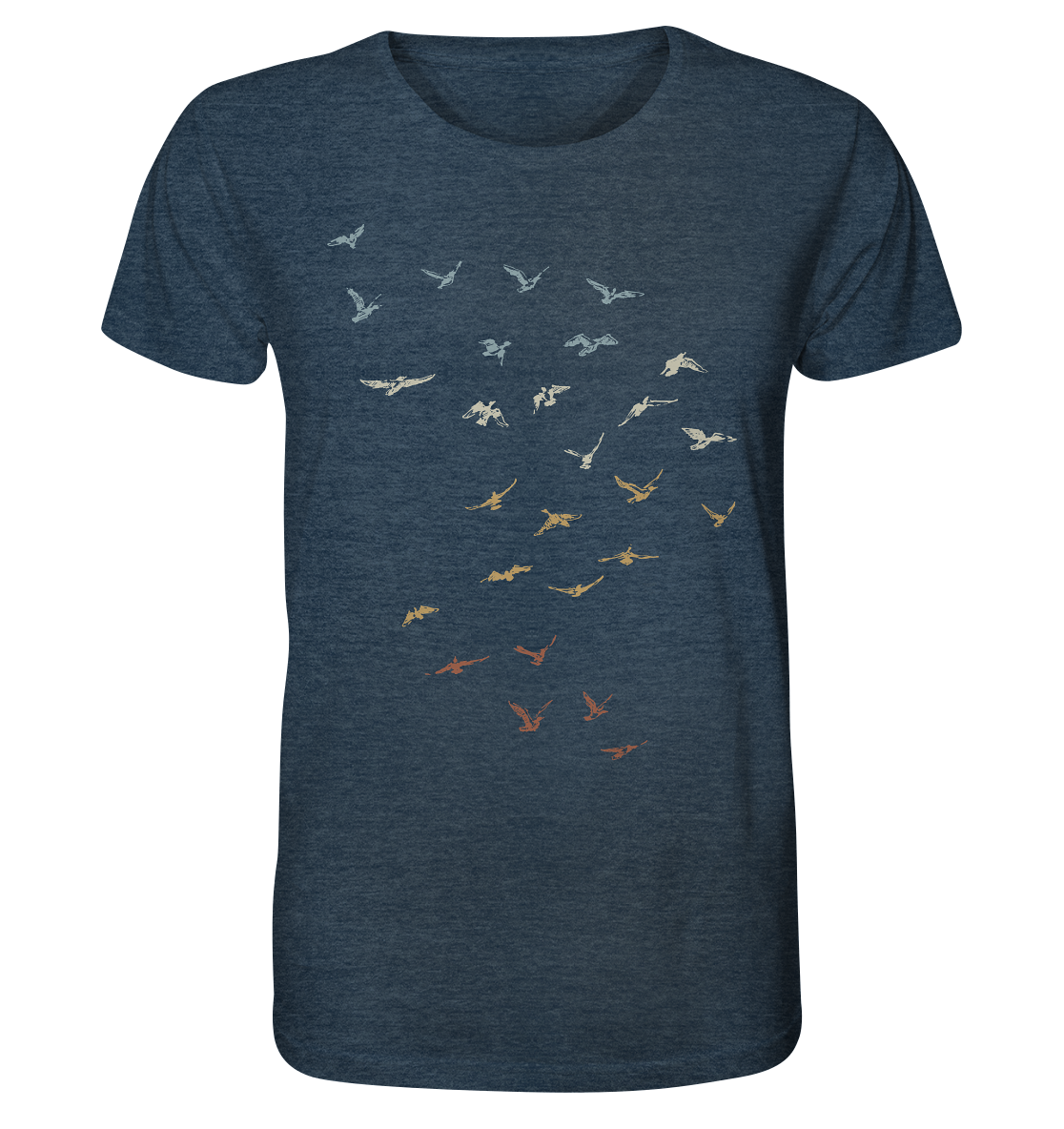 Retro Vogel Schwarm - Organic Shirt