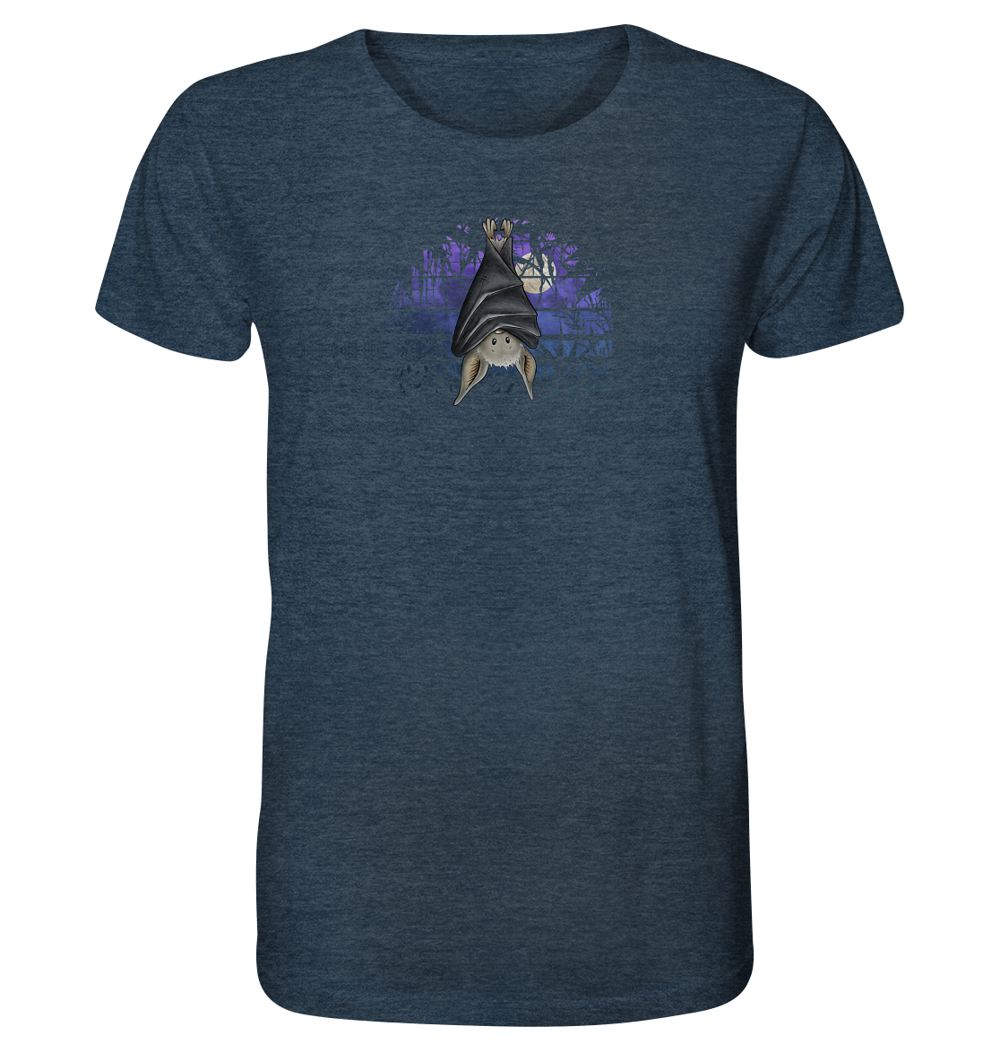 Fledermaus in blauer Nacht - Organic Shirt