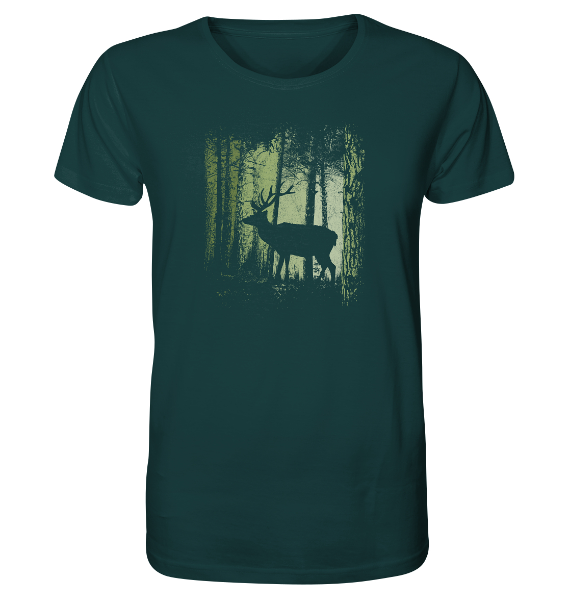 Hirsch im Zwielicht Wald - Organic Shirt