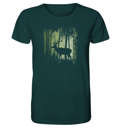 Hirsch im Zwielicht Wald - Organic Shirt