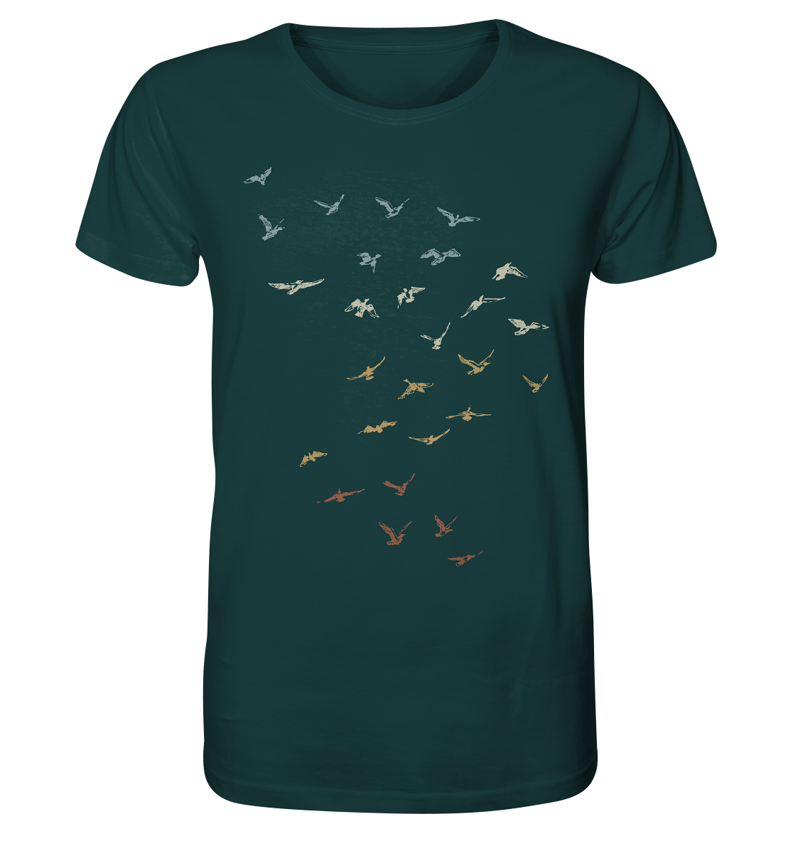 Retro Vogel Schwarm - Organic Shirt