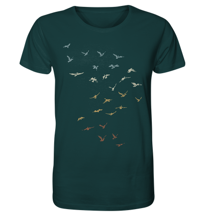 Retro Vogel Schwarm - Organic Shirt